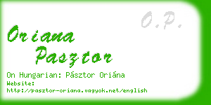 oriana pasztor business card